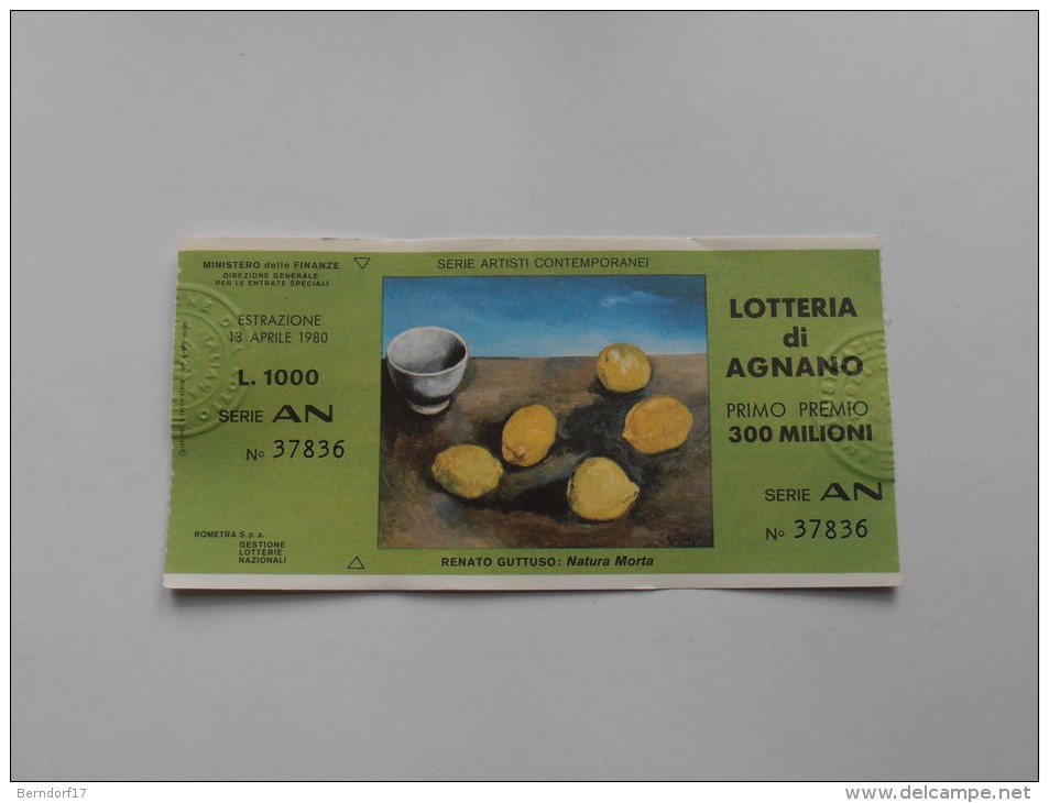 LOTTERIA DI AGNANO 1980 - Pubblicitari