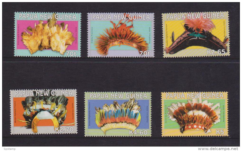 Papua New Guinea 2004 Headress Set 6 MNH - Papouasie-Nouvelle-Guinée