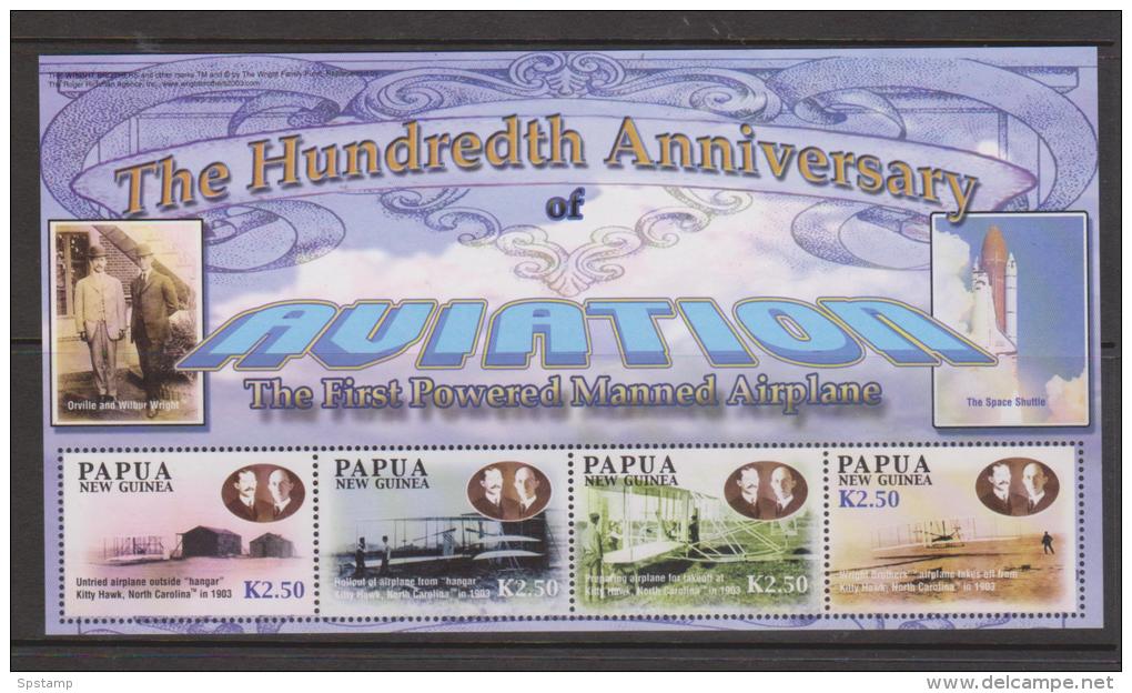 Papua New Guinea 2003 Aviation Anniversary Sheetlet Of 4 MNH - Papouasie-Nouvelle-Guinée