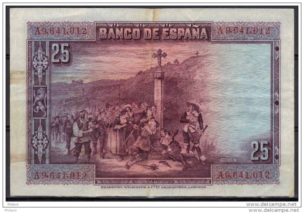 ESPAGNE, SPAIN WPM N°74, 25  PESETAS 1928, Sérial A. ( NB3) - 1-2-5-25 Pesetas