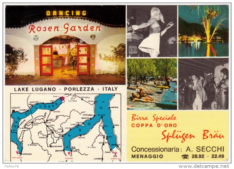 LAKE LUGANO - PORLEZZA - DANCING ROSEN GARDEN - PROGRAMMA 1969 - COMO - Vedi Retro - Como