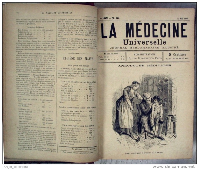 2 Reliures Des Premières Années Du Journal « La Médecine Universelle » /  1890 & 1891 - Revues Anciennes - Avant 1900