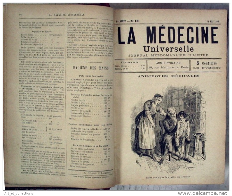 2 Reliures Des Premières Années Du Journal « La Médecine Universelle » /  1890 & 1891 - Magazines - Before 1900