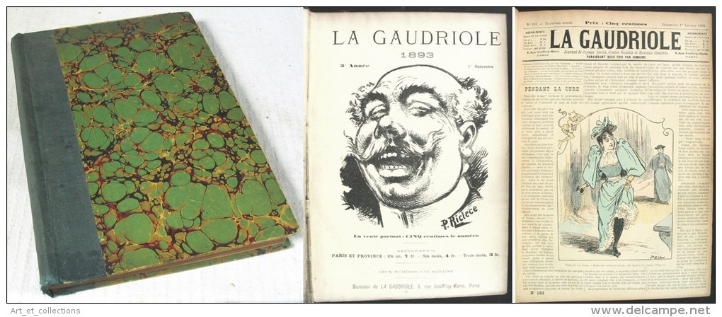 Reliure De La 3ème Année Du Journal « La Gaudriole » / Textes D’Alphonse Allais / Année 1893 - Magazines - Before 1900