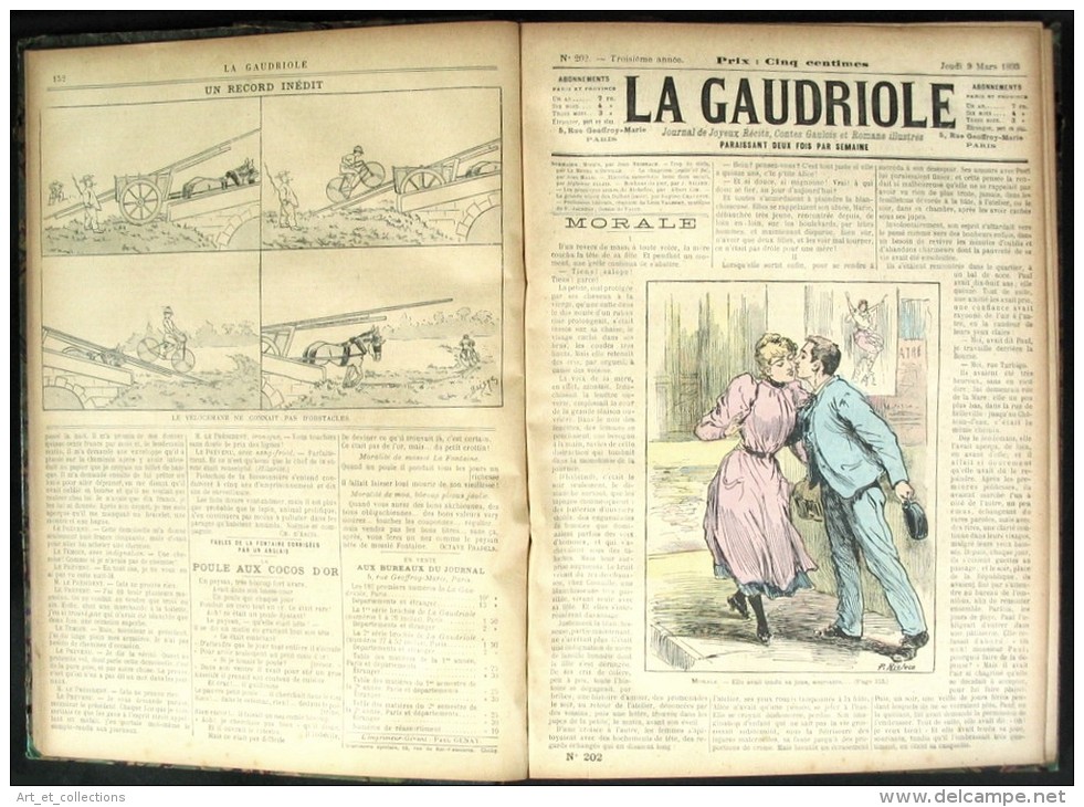 Reliure De La 3ème Année Du Journal « La Gaudriole » / Textes D’Alphonse Allais / Année 1893 - Magazines - Before 1900