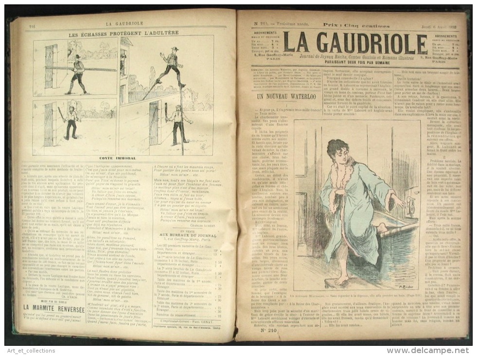 Reliure De La 3ème Année Du Journal « La Gaudriole » / Textes D’Alphonse Allais / Année 1893 - Revues Anciennes - Avant 1900