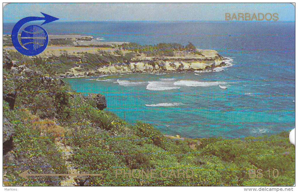 First Phonecard  Barbados Number 1CBDB Rare  Used - Barbados (Barbuda)