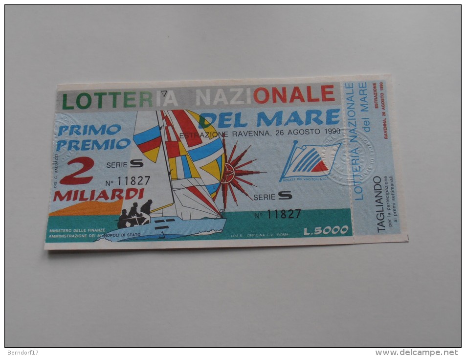 LOTTERIA NAZIONALE DEL MARE 1990 - Werbepostkarten