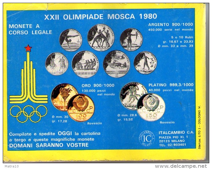 VELTRO ORARIO TIMETABLE FERROVIE TRAIN INVERNO WINTER 1980-1981 XXII OLIMPIADI OLYMPICS MOSCOW HORAIRE CHEMINS DE FER - Europa