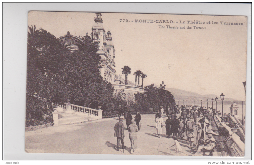 MONACO - 1924 - SEUL SUR CARTE De MONTE CARLO Pour L'ANGLETERRE - - Poststempel