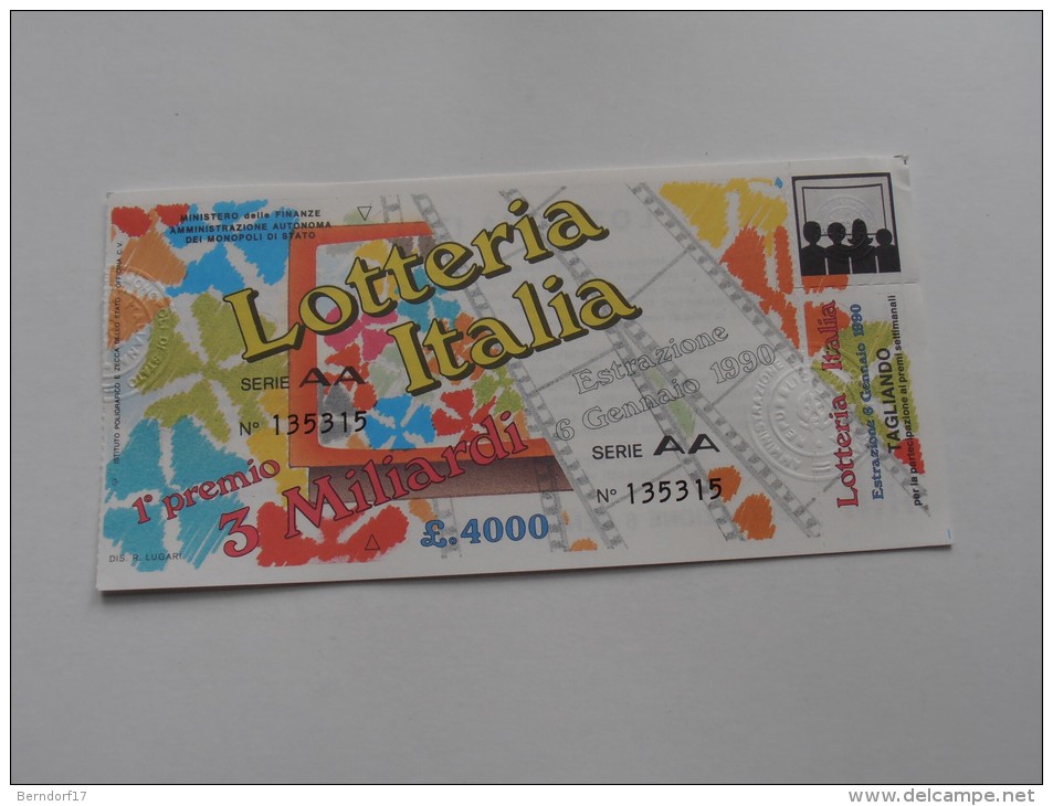 LOTTERIA ITALIA 1989 - Pubblicitari