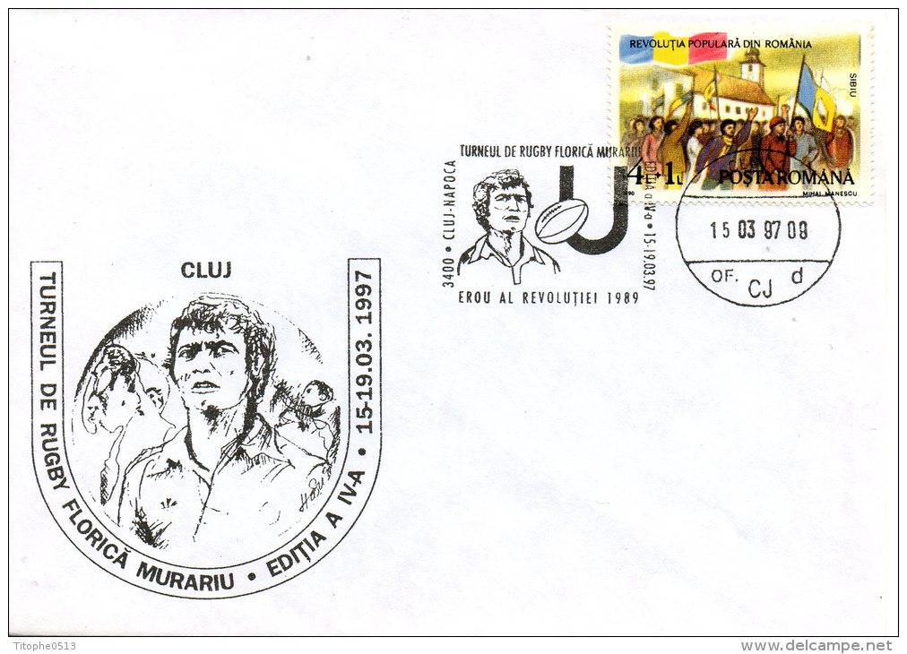 ROUMANIE. Enveloppe Commémorative De 1989. Tournoi De Rugby Florica Murariu. - Rugby