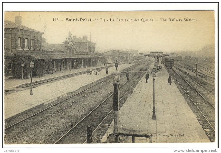 Carte Postale Ancienne Saint Pol Sur Ternoise - La Gare. Vue Des Quais - Chemin De Fer - Saint Pol Sur Ternoise