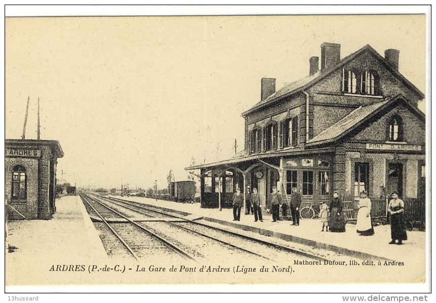 Carte Postale Ancienne Ardres - La Gare Du Pont D'Ardres (ligne Du Nord) - Chemin De Fer - Ardres