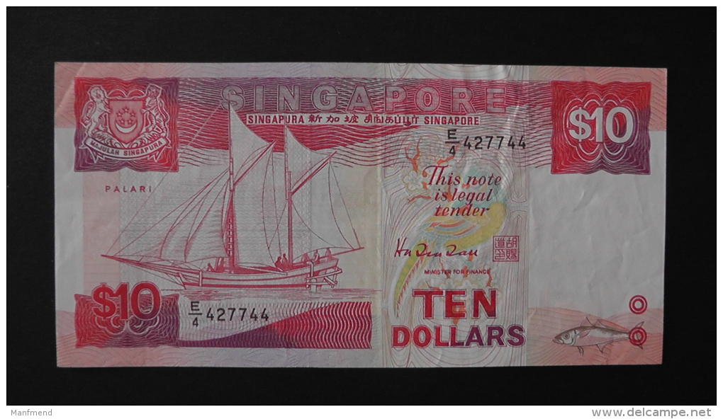 Singapore - 10 Dollar - 1988 - P 20 - VF - Look Scan - Singapur