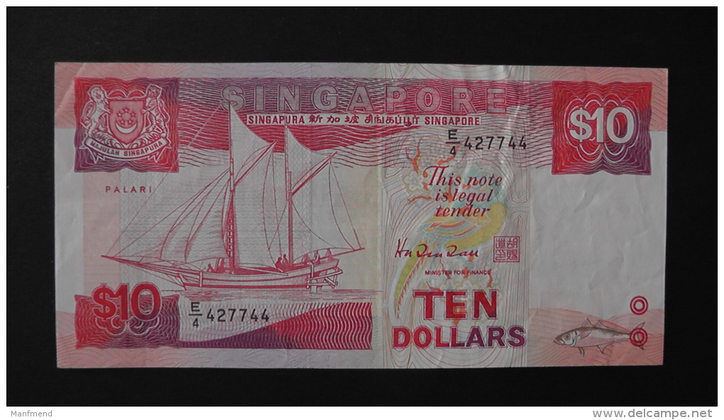 Singapore - 10 Dollar - 1988 - P 20 - VF - Look Scan - Singapore