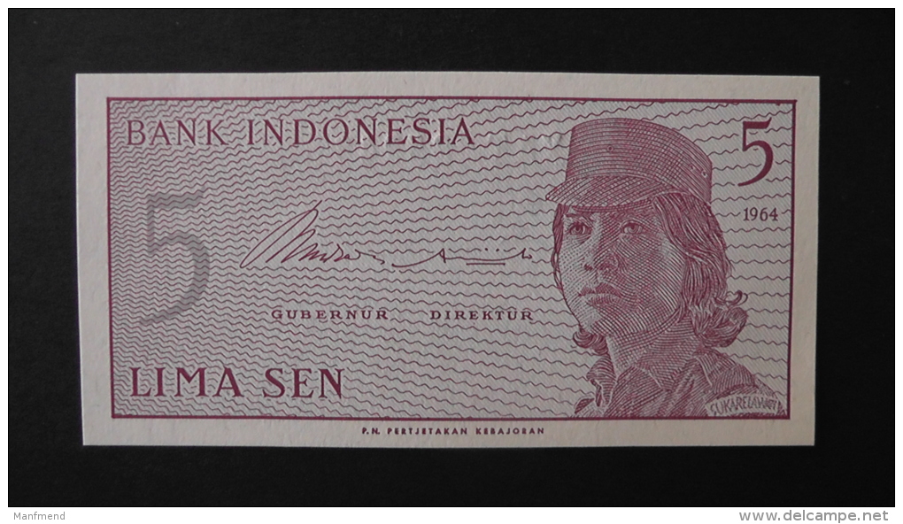 Indonesia - 5 Sen - 1964 - P 91a- Unc - Look Scan - Indonesien