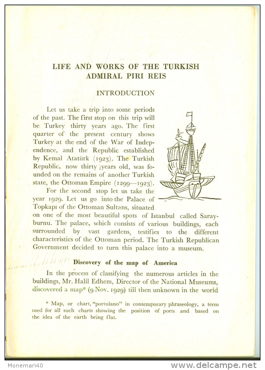 THE OLDEST MAP OF AMERICA (Drawn By PIRI REIS) - By Prof. Dr. Afetinan (1954) - 1950-Now