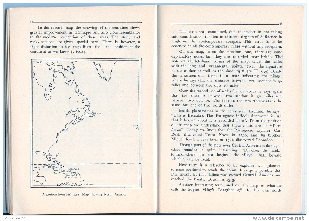 THE OLDEST MAP OF AMERICA (Drawn by PIRI REIS) - By Prof. Dr. Afetinan (1954)