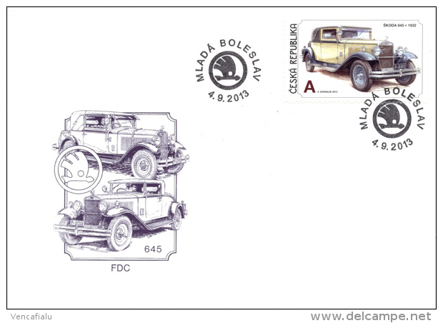Year 2013 - Old Automobile Skoda, Set Of 2 FDC´s - FDC