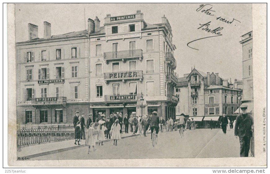 CP DP88 Epinal Magasin Peiffer  Au Printemps  Dos Oblit La Bresse Ar Bussang 1905 - Epinal