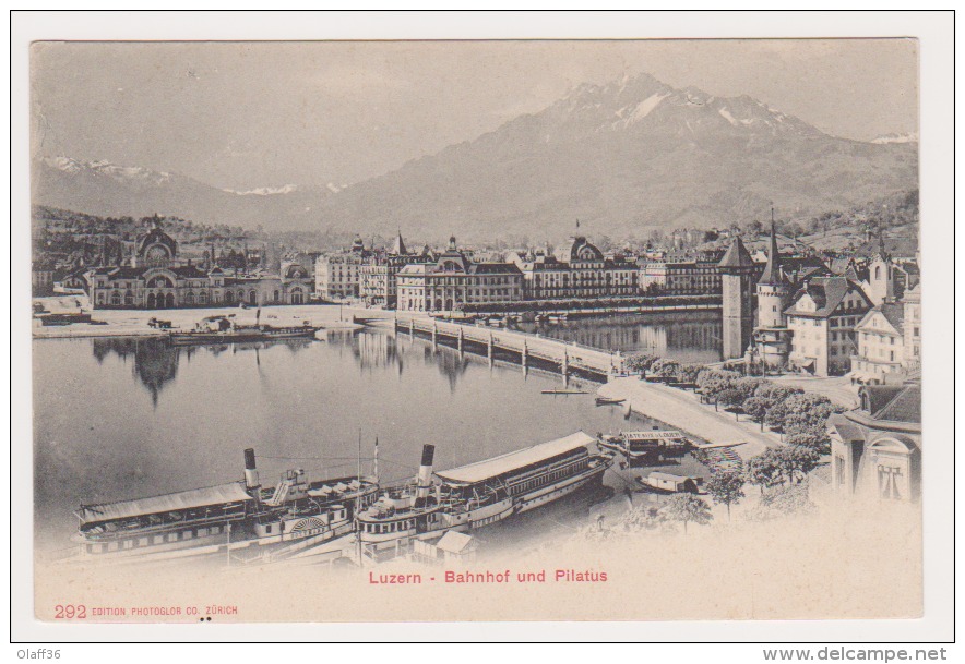 CPA SUISSE LUZERN Bahnhof Und Piltus N°292 - Lucerne