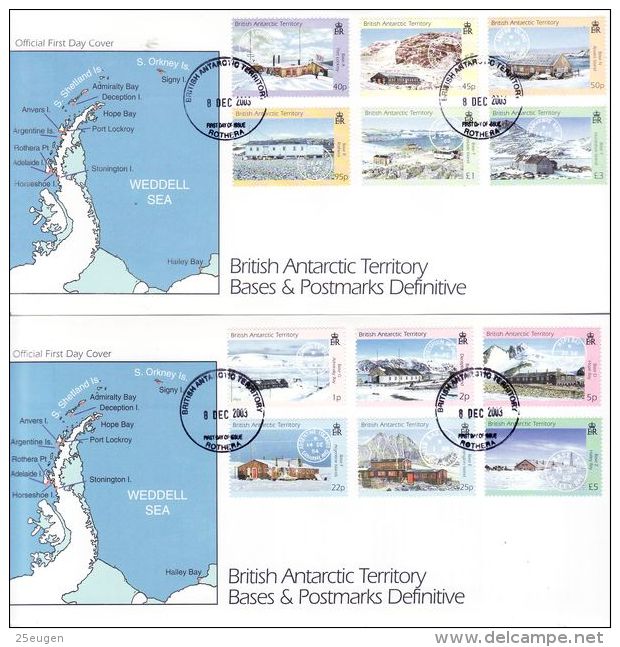 BRITISH ANTARCTIC TERRITORY 2003 BASES & POSTMARKS  DEFINITIVE  FDC - FDC