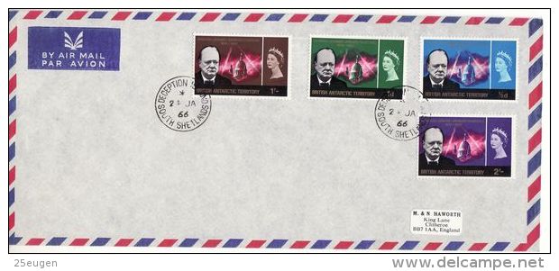 BRITISH ANTARCTIC TERRITORY 1966 WINSTON CHURCHILL  FDC - FDC