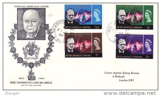 BRITISH ANTARCTIC TERRITORY 1966 WINSTON CHURCHILL  FDC - FDC