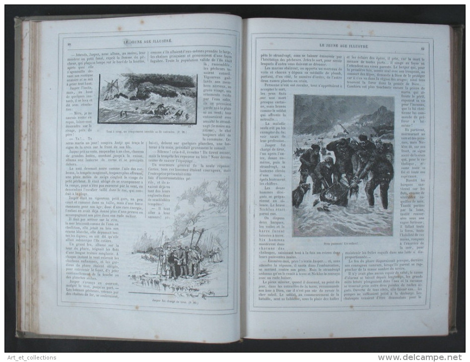 4 Reliures  du journal «Le Jeune Age Illustré »/ 4 Tomes dont  les 2 premiers / DÉDICACE de la Directrice Lérida-Geofroy