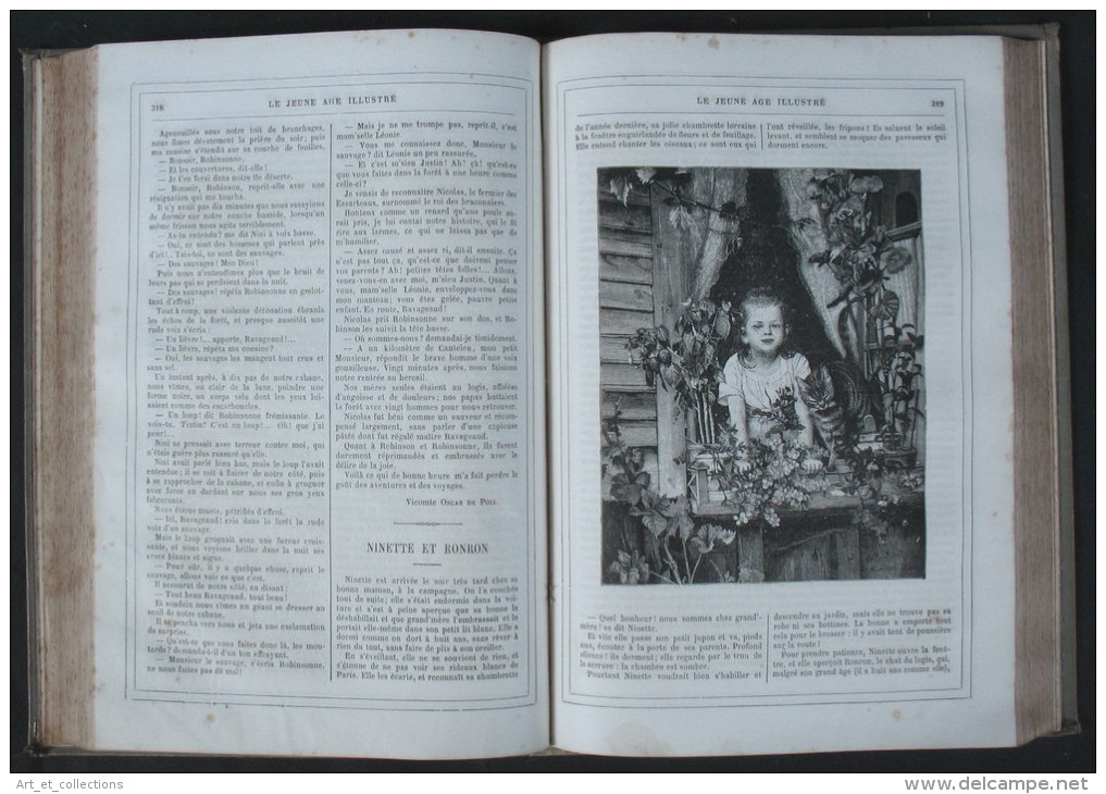 4 Reliures  du journal «Le Jeune Age Illustré »/ 4 Tomes dont  les 2 premiers / DÉDICACE de la Directrice Lérida-Geofroy