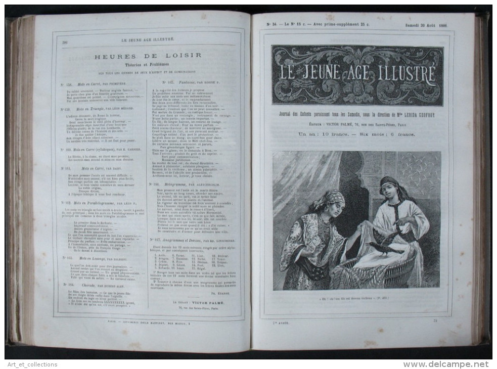 4 Reliures  du journal «Le Jeune Age Illustré »/ 4 Tomes dont  les 2 premiers / DÉDICACE de la Directrice Lérida-Geofroy