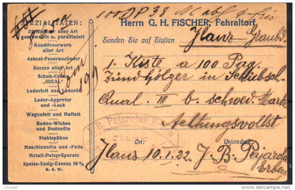 Fehraltorf Postkarte Fischer Bettwaren - Fehraltorf