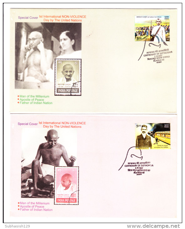 Special Covers On Centrenary Of Satyagraha-gandhi-from Bilaspur On 02.10.2007 - Briefe