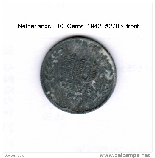 NETHERLANDS    10  CENTS  1942  (KM # 173) - 10 Cent