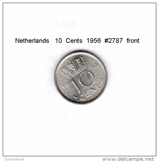 NETHERLANDS    10  CENTS  1956  (KM # 182) - 1948-1980 : Juliana