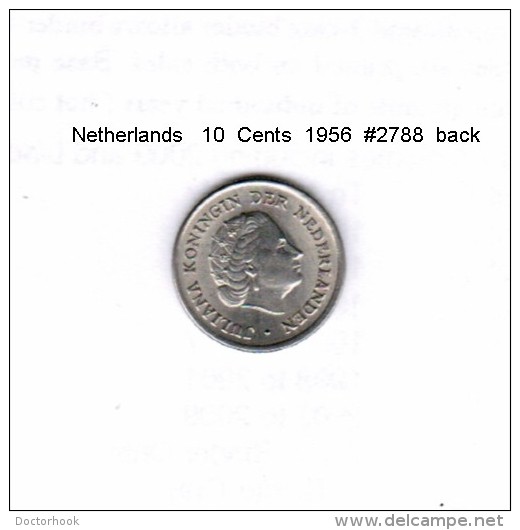 NETHERLANDS    10  CENTS  1956  (KM # 182) - 1948-1980 : Juliana