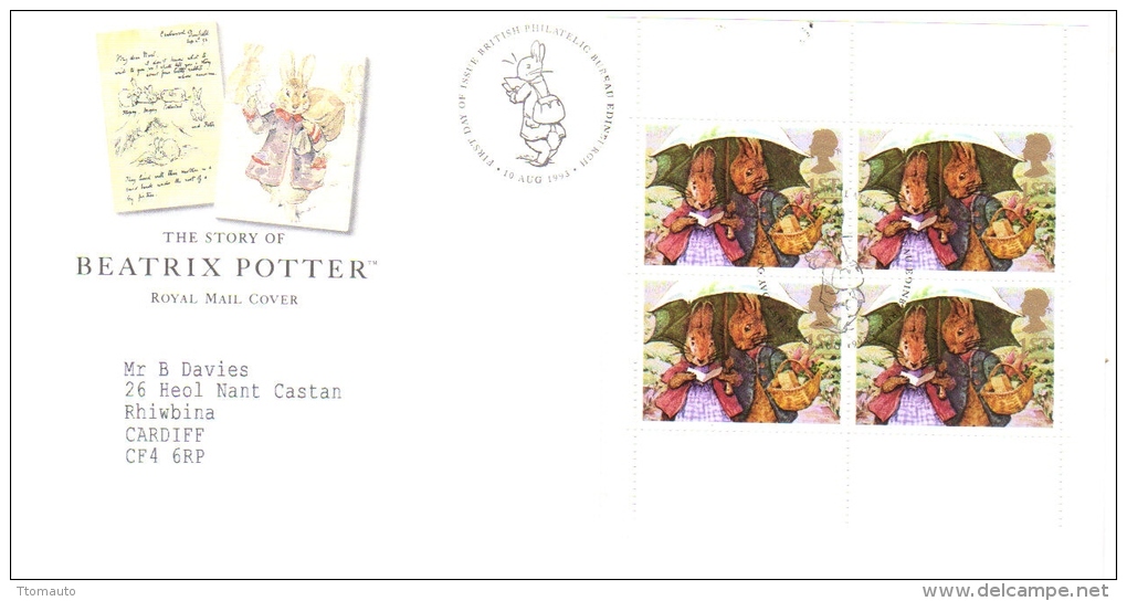 UK FDC  -  The Story Of Beatrix Potter - Fairy Tales, Popular Stories & Legends