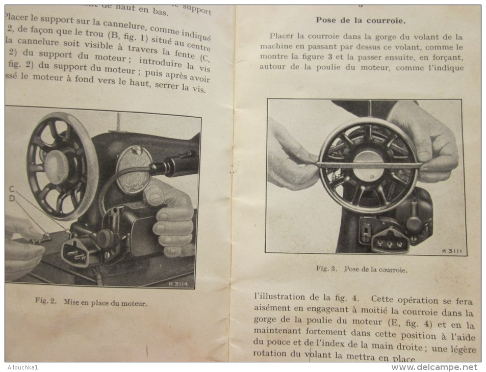 1932 INSTRUCTIONS Pour Emploi Machine à Coudre Singer B.R..K. Moteur électrique Rhéostat Commandé Par Pédale Voir Photos - Other Apparatus