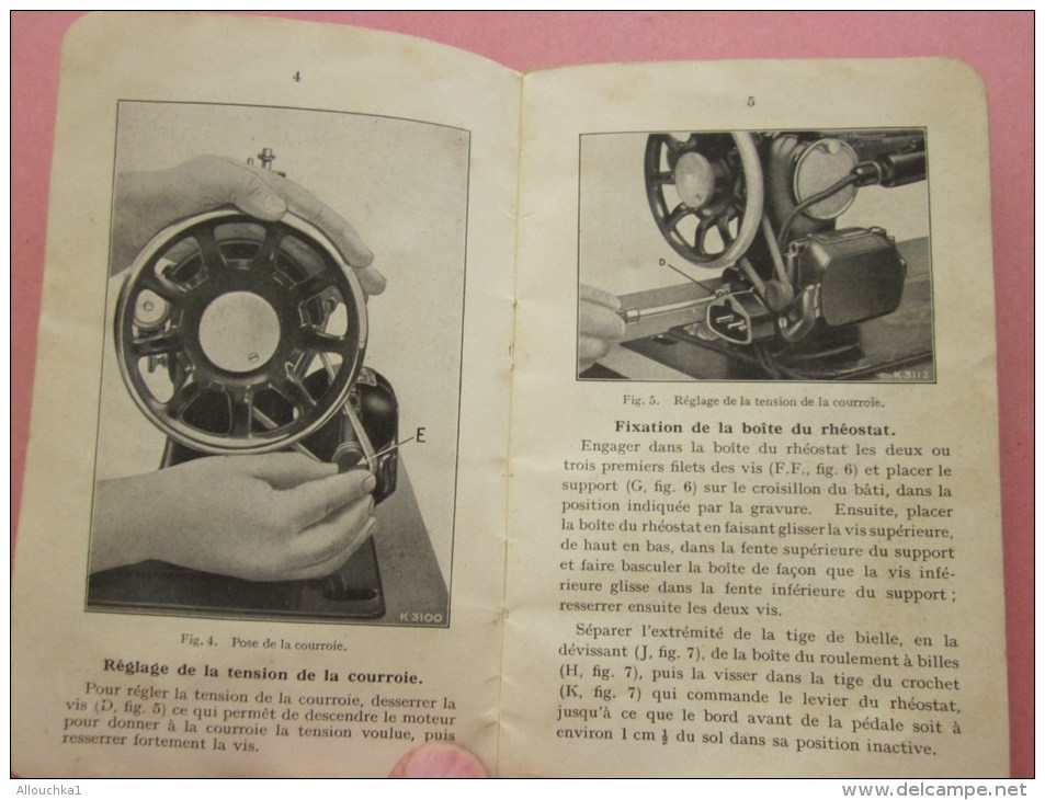 1932 INSTRUCTIONS Pour Emploi Machine à Coudre Singer B.R..K. Moteur électrique Rhéostat Commandé Par Pédale Voir Photos - Other Apparatus