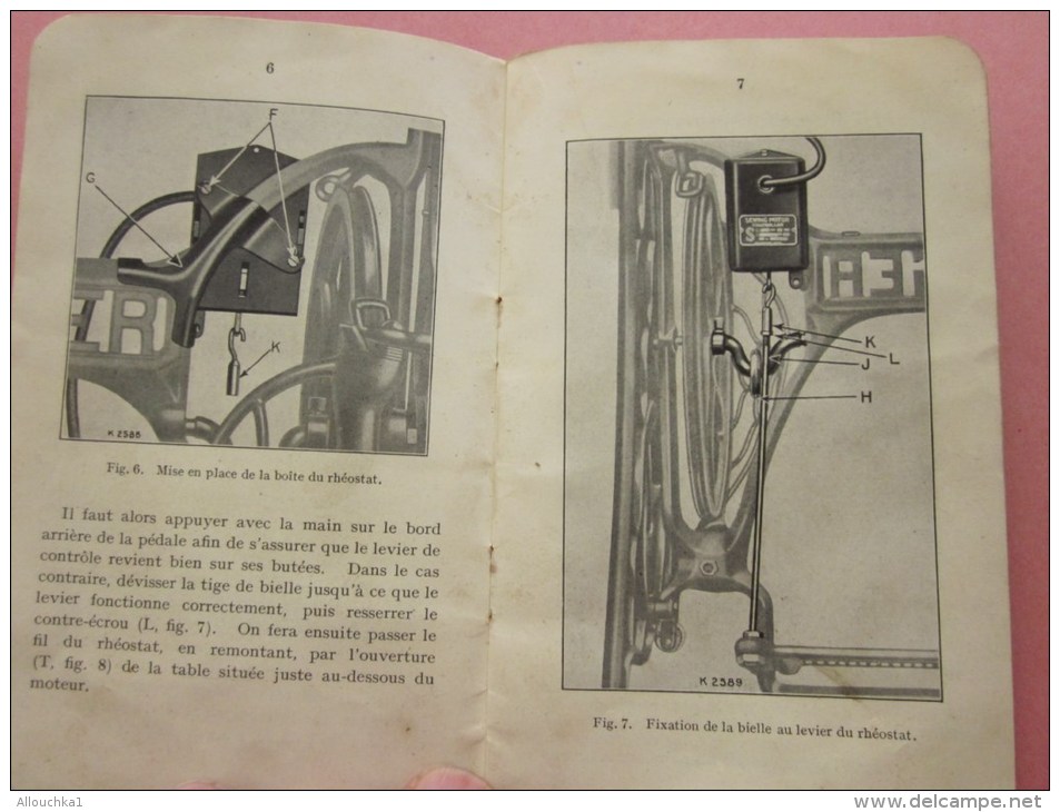 1932 INSTRUCTIONS Pour Emploi Machine à Coudre Singer B.R..K. Moteur électrique Rhéostat Commandé Par Pédale Voir Photos - Otros Aparatos