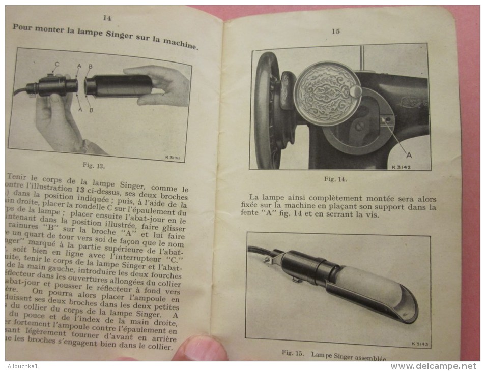 1932 INSTRUCTIONS pour emploi machine à Coudre Singer B.R..K. moteur électrique rhéostat commandé par pédale voir Photos