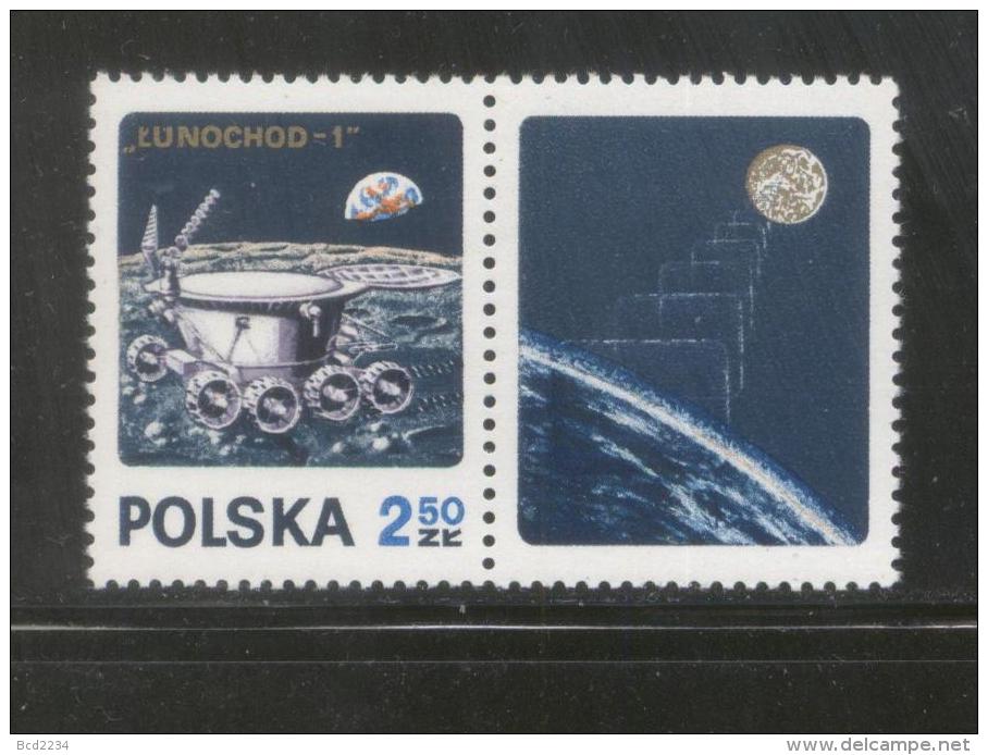 POLAND 1971 SPACE EXPLORATION LUNA 17 APOLLO 15 LUNACHOD 1 LUNAR SPACE VEHICLES 2.50 ZL NHM LABEL 2 RIGHT Cosmos Science - Europe