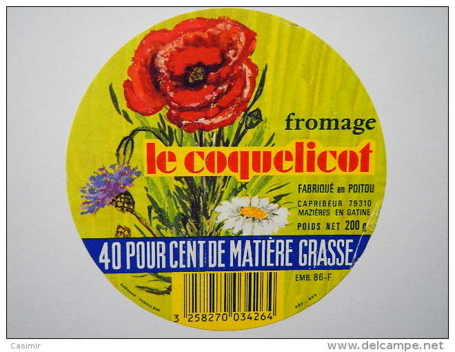 A-86160 - étiquette De Fromage - LE COQUELICOT - GENCAY - Vienne 86F - Fromage