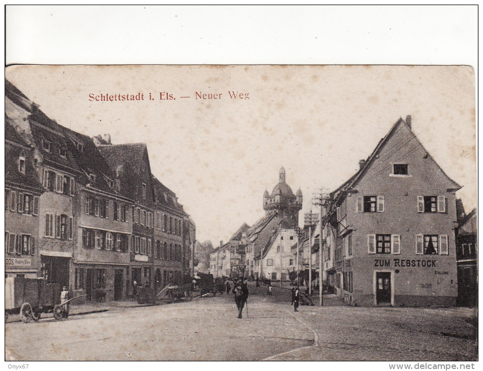 SELESTAT-SCHLETTSTADT (Bas-Rhin)  Neuer Weg - 1919 - VOIR 2 SCANS - - Selestat