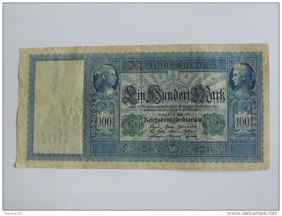 100 Ein Hundert Mark  - Berlin 1910  - Germany  - Allemagne -. - 100 Mark