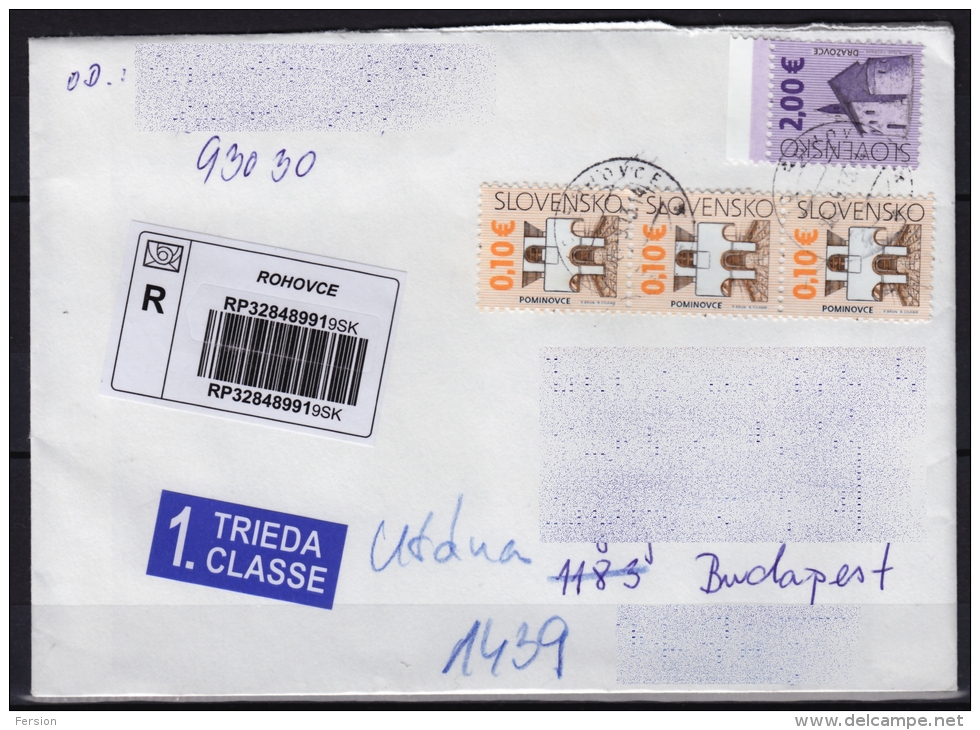 Priority REGISTERED LETTER To Hungary - Rohovice / Slovakia 2013 - Brieven En Documenten