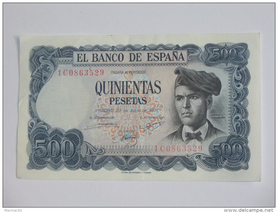 ESPAGNE - 50 Pesetas - Quinientas Pestas - 1971 .El Banco De Espana. Billet SPL  !!! - 500 Pesetas