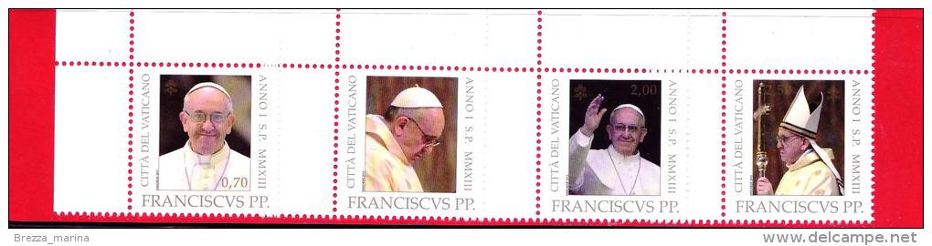 NUOVO - VATICANO - 2013 - Inizio Pontificato Papa Francesco - 0.70 - 0.85 - 2.00 - 2.50 - Serie Completa - Angolo - Unused Stamps