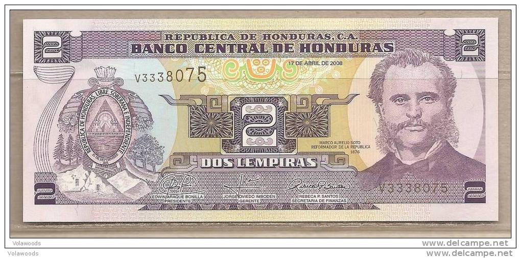 Honduras - Banconota Non Circolata Da 2 Lempiras - 2008 - Honduras